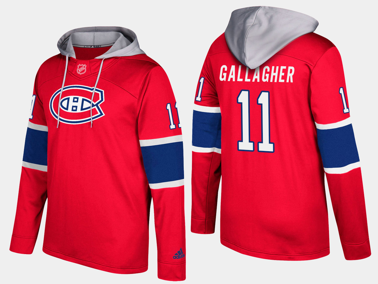 Men NHL Montreal canadiens #11 brendan gallagher red hoodie->montreal canadiens->NHL Jersey